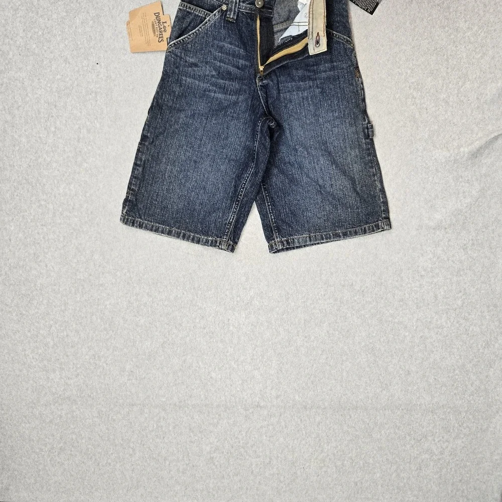VINTAGE Lee Boys Shorts 12 SLIM Blue Denim Cargo Grunge Skater Dungarees Y2K NWT